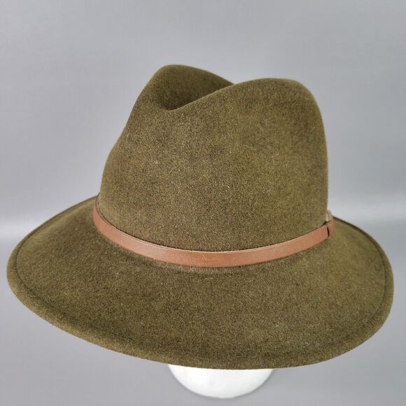 Lite Felt Mens Classic Traveler Hat 100% Wool Headwear Brown Tan Size Medium - Picture 2 of 12